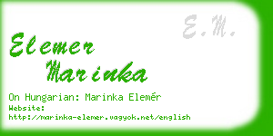 elemer marinka business card